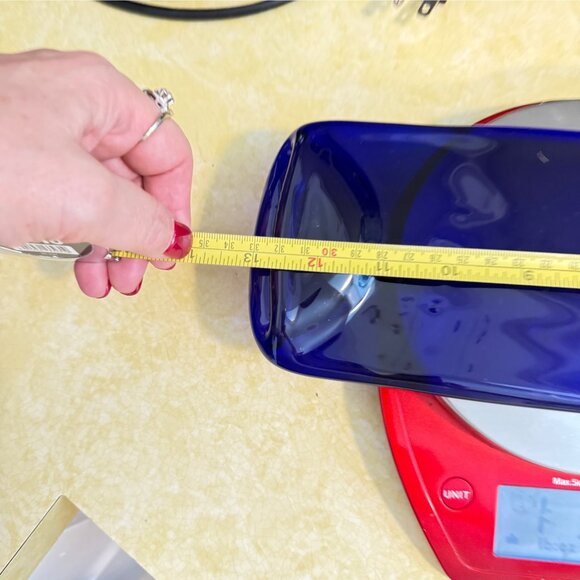 Cobalt Blue Melted Flat Wine Bottle Wall Decor/Serving Dish - Picture 6 of 6